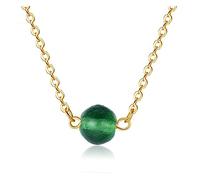 ZTBH météorite tchèque Collier moldavite avec 1 ou 3 10mm Perle Ronde Crystal de météorite Pendentifs de Forme irrégulière Bijoux en Cristal