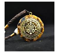 ZTBH Pendentif Oeil de Tigre Naturel, Orgonite 7 Chakra avec Pendentif Orgon en Pierre de Crista