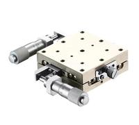 ZTCHSENZT Plateforme De Table Coulissante Linéaire en Acier Inoxydable, Table Élévatrice À Guidage par Rouleaux Croisés, Course De ±6,5 Mm/12,5 Mm, Échelle Transparente pour Un Pos,80X80Mm