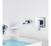 ZTCHSENZT Robinet De Lavabo Cascade en Chrome Noir, Robinet Mural, Mitigeur Monocommande pour Salle De Bain (Da - Black Waterfall B) (Da Chrome Pivotant)