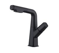 ZTCHSENZT Robinet Extractible Double Usage en Laiton Gris À Sept Caractères, Relevable, pour Lavabo De Salle De Bain, Carré Gris (Carré Noir),Black Square