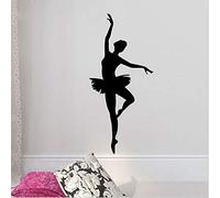 ZTcool Autocollant mural ballerine-autocollant de décoration artistique pour chambre de filles, pour Studio de danse, salle de classe, 90x44cm