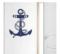 ZTcool Autocollant Mural en Vinyle Ancre Bleue, décoration rétro sur Le thème du Marin Nautique, Style méditerranéen, décoration de la Maison, de la Chambre à Coucher et du Salon, 45x58cm