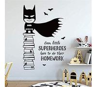 ZTcool Autocollant mural en vinyle noir pour salon, chambre à coucher, décoration murale, affiche d'art inspirante, phrase Batman, autocollant mural pour chambre d'enfant 58 x 87 cm