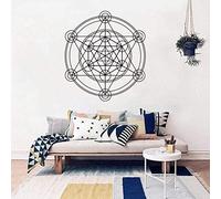 ZTcool Autocollant Mural géométrique en Vinyle, 57x57 cm, Cube de Metatron, alchimie, Affiche Murale, décoration Mandala Ronde