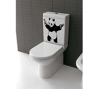 ZTcool Banksy Street Graffiti Art Sticker Mural (Panda Gunner) Amovible en Vinyle pour décoration d'intérieur, Autocollant Mural pour Salle de Bain, décoration de Salle de Bain 35 x 35 cm