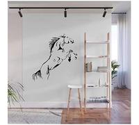 ZTcool Sticker Mural Cheval Saut Vinyle Animal Décoration Murale Chambre Salon Art Mural 57X61 cm