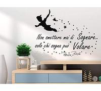 ZTcool Vinyle Dessin animé Peter Pan Autocollant Mural Phrase inspirante Autocollant Mural Maison Salon Chambre Chambre d'enfants décoration Murale 57 * 88 cm