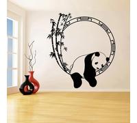 ZTcoolDessin animé Panda Vinyle Autocollant Mural Panda Yoga méditation décoratif Autocollant Mural Yoga Maison Salon Chambre décor Mural