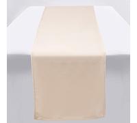 ZTDOLL Chemin de table 33 x 270 cm - Beige - Uni - Satin - Chemin de table de luxe - En velours doux - Pour fête, vacances, mariage