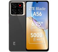 ZTE Blade A56 Smartphone sans contrat, écran HD+ 6,75" (90 Hz), 4G LTE, 4 Go de RAM + 64 Go de mémoire, appareil photo IA 13 MP, caméra frontale 8 MP, double SIM, Android 13, noir (modèle 2025)