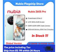 Zte Nubia Z60S Pro 5g Smartphone Snapdragon 8 Gen 2 6.78 ''120Hz écran Oled 80W charge rapide 50Mp caméra Android 14 Google Play Version mondiale 16+1Tb Noir 24H