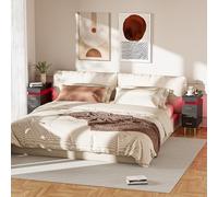 Ztexkee Lot de 2 Table de Chevet étroite avec Prise et Lumineuse LED Table d'appoint étroite avec Pieds Table de Nuit avec 3 tiroirs et 1 Compartiment Coulissant pour Chambre à Coucher, Salon Noir