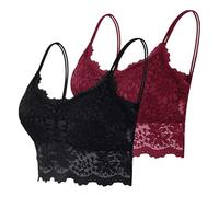 ZTFYKLIN 2 Pièces Soutien Gorge Femme sans Armature Brassière Dentelle Sexy Soutien-Gorge Push Up pour Femme Lingerie Confortable Respirant Brassières Classique avec Coussinets Amovibles Bralette