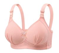 ZTFYKLIN Brassière Soutien Gorge sans Armature The New Large Size Bra Gathered Without Ring Thin Lifting Breast Up Support Middle Mother Back Underwear Ladies (Pink, 38) Femme Soutien-Gorge