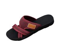 ZTFYKLIN Claquettes Femme Confortable Sandales Orthopédiques Pour Femmes À Glissière En Creuse Avec Support De Voûte Plantaire Plage Confortables (Red, 42) Chausson Orthopedique Compensee Eté