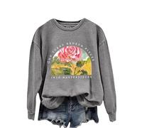 ZTFYKLIN Dieu transforme Les Morceaux brisés en Chefs-d'œuvre. à Capuche décontracté à épaules dénudées et imprimé Lettre pour Femme Pulls Noirs pour Femmes Zippés (Grey, S)