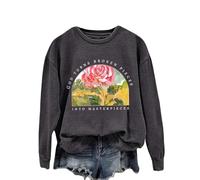 ZTFYKLIN Dieu transforme Les Morceaux brisés en Chefs-d'œuvre. à Capuche décontracté à épaules dénudées et imprimé Lettre pour Femme Pulls Noirs pour Femmes Zippés (Dark Gray, L)