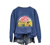 ZTFYKLIN Dieu transforme Les Morceaux brisés en Chefs-d'œuvre. à Capuche décontracté à épaules dénudées et imprimé Lettre pour Femme Pulls Noirs pour Femmes Zippés (Blue, XL)