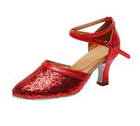 ZTFYKLIN Espadrilles En Cuir Brodé Pour Femme Femmes Chaussures De Danse Moderne Salle Bal Latine Sandales Douces (Red, 37) Wedge Sandals For Women Platform Ladies Size 6 Women'S Summer Shoes 5