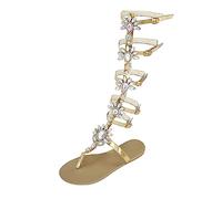 ZTFYKLIN Femmes Tongs Mode Sandales Romaines D'Été Longues Genou Pour Avec Boucle Plate Et Baskets Noires Claquettes Orthopédiques Femme Chaussure Ete Confortable Arch Support Sandals For Women