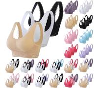 ZTFYKLIN Lot de 3 Soutien Gorge san Armature Femme Brassière Femmes Dentelle Soutien-Gorge Grandes Tailles Couleurs Pures Lingerie Sport Bralette Mode Classique de Base Bra Confort Respirantsles