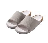 ZTFYKLIN Mules D'Été Femme Élégantes Et Souples Chaussons En Lin Ice Feeling Pour L'Extérieur L'Intérieur Chaussures Épaisses Les Coton Marcher Dessus (Grey, 40) Chausson Piscine Été Sandales
