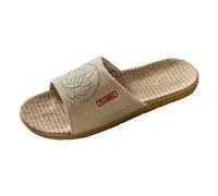 ZTFYKLIN Pantoufles Femme Respirante Hommes Four Seasons Ménage Intérieur Couples Chinois Fleur Imprimer Sandales (Green, 43) Chausson Piscine Plage Claquette Été Chaussure Orthopédique