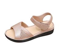 ZTFYKLIN Plateformefemme Sandales Orthopédiques Pour Femmes D'Été Pantoufles Talon Plat À Semelle Souple Chaussures (Gold, 39) Femme Été Confort Tongue Sabot Plastique Petit Ete Confortable