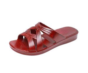 ZTFYKLIN Sandales Compensées Femme Chaussons Pour Femmes Rétro À L'Ancienne Nostalgiques Rouges La Polyvalents Pantoufles Décontractées (Red, 38) Sandale Orthopédique Espadrilles Claquettes