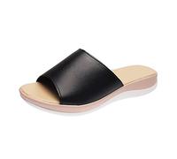 ZTFYKLIN Sandales Femme Étalon Confortable Plage Décontracté Plates-Formes Compensées Pantoufles Chaussures Femmes Dames Pour (Black, 40) Sandale Orthopédique Compensees Chaussure Piscine