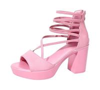 ZTFYKLIN Sandales Femme Été À Talon Aiguille Robe Élégante De Style Français, Semelles Épaisses Romain. (Pink, 41) Sexy Confort Escarpins Léopard Chaussures Fétichisme Plateforme Rouge Escarpin