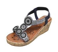 ZTFYKLIN Sandales Femme Été Confortable À Talons Inclinés Pour Femmes, Bout Ouvert, Bride Élastique, Bouche De Poisson Bottine Marron Avec Talon Randonnée Chaussures Marche D'Été Et Mules