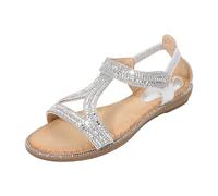 ZTFYKLIN Sandales Femmes Confortable Ladies Sandals Summer New Comfortable Fashion Retro Ethnic Style Light Beach Vacation Elastic Heel Casual Flat Portefeuille Cuir Marron Compensées Femme