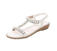 ZTFYKLIN Sandales Femmes Confortable Romaines Cloutées Pour Chaussures Élastiques De Ballerines Habillées Confortables Grande Largeur Femme Pieds Larges Randonnée Été Nue Pied Ete Orthopedic