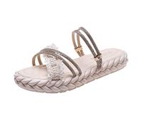 ZTFYKLIN Sandales Plates Femme Femmes Pantoufles Semelles Épaisses Semelle Ronde De Plage Épaisse Et Commerce Extérieur Chaussures Entre Doigts Été Chaussure Ete Chic Confort Marche Randonnée