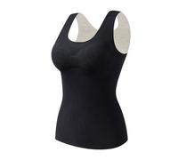 ZTFYKLIN Soutien Gorge Femme Sans Armature Débardeur Thermique Manches Pour Femmes, Sous-Vêtements Doublés Polaire Temps Froid, Camisole Chaude, Couche De Base, Gilet, Lingerie (Black, L) Blanc