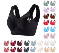 ZTFYKLIN Soutien Gorge sans Armature Dentelle Bralette Femme Col en V Imprimé Marguerite Bra Push up Sport Yoga Brassière sans Coutures Soutiens-Gorge Femmes Classiques Brassiere Comfit Respirant