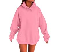 ZTFYKLIN Sweats à Capuche Femme 2025 Automne Hiver Sweatshirts Oversize Couleur Pure Vetement Manches Longues Grande Taille Loungewear pour Femmes Chic Élégant Hoodie avec Poche Super Soft Touch