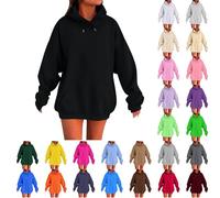 ZTFYKLIN Sweats à Capuche Femme 2025 Automne Hiver Sweatshirts Oversize Couleur Pure Vetement Manches Longues Grande Taille Loungewear pour Femmes Chic Élégant Hoodie avec Poche Super Soft Touch