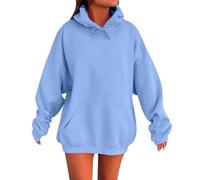 ZTFYKLIN Sweats à Capuche Femme 2025 Automne Hiver Sweatshirts Oversize Couleur Pure Vetement Manches Longues Grande Taille Loungewear pour Femmes Chic Élégant Hoodie avec Poche Super Soft Touch