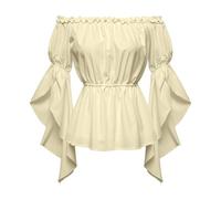 ZTFYKLIN T-Shirt D'Été Ample À Manches Courtes pour Femme Chemisier Péplum Et Épaules Dénudées Épée Médiévale Claymore Blouse Tunique Ete Haut Grande Taille Top Tshirt Manche Courte Vêtements