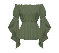 ZTFYKLIN T-Shirt D'Été Ample À Manches Courtes pour Femme Chemisier Péplum Et Épaules Dénudées Épée Médiévale Claymore Blouse Tunique Ete Haut Grande Taille Top Tshirt Manche Courte Vêtements