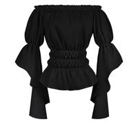 ZTFYKLIN T-Shirt D'Été Décontracté Basique pour Femme Chemisier Péplum À Manches Courtes Et Épaules Dénudées Acier Flamboyant 17 Médiéval Tee Shirt Vetement Chic Haut Grande Taille Ete Tshirt