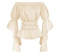 ZTFYKLIN T-Shirt D'Été Décontracté Basique pour Femme Chemisier Péplum À Manches Courtes Et Épaules Dénudées Acier Flamboyant 17 Médiéval Tee Shirt Vetement Chic Haut Grande Taille Ete Tshirt