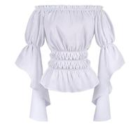 ZTFYKLIN T-Shirt D'Été Décontracté Basique pour Femme Chemisier Péplum À Manches Courtes Et Épaules Dénudées Acier Flamboyant 17 Médiéval Tee Shirt Vetement Chic Haut Grande Taille Ete Tshirt