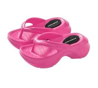 ZTFYKLIN Tong Compensees Été Plage Piscine Pantoufles pour Femmes, Printemps, Et Automne, Tongs Épaisses La Maison, Sandales D'Extérieur, Chaussures De À Pince, Décontractées (Hot Pink, 38)