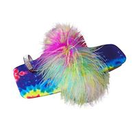 ZTFYKLIN Tongs Élégantes, Durables Et Confortables Féminine Ring Toe Chaussons Couleur Peluche Décorer Dames Casual Flat Chaussures D'Extérieur (Multicolor, 42) Chaussure Femme Confortable