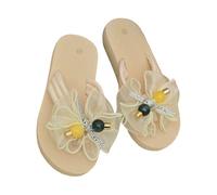 ZTFYKLIN Tongs Femme Été Pantoufles Strik Dikke Zool Wigvormige Casual Comfortabele Lichte En Handige Strand Pour Femmes Escarpin Petit Talon Noir Chaussures De Piscine Sandale Plage Confort
