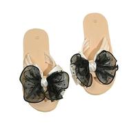 ZTFYKLIN Tongs Femme Été Pantoufles Strik Dikke Zool Wigvormige Casual Comfortabele Lichte En Handige Strand Pour Femmes Escarpin Petit Talon Noir Chaussures De Piscine Sandale Plage Confort